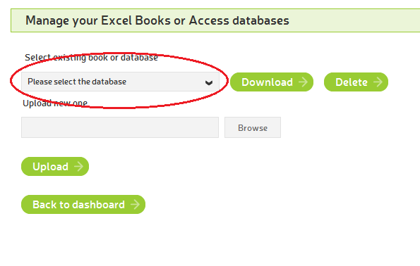Select the database you want to download