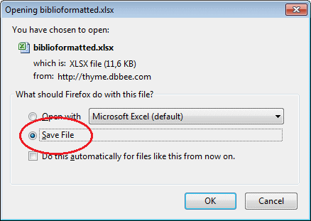 Select 'Save file” option