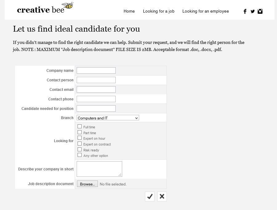 Form looks like this