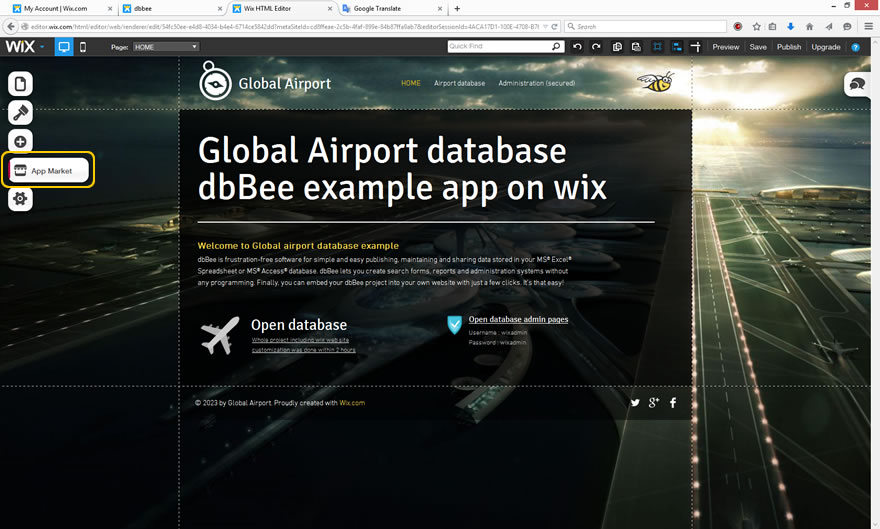 In your wix editor click the 
