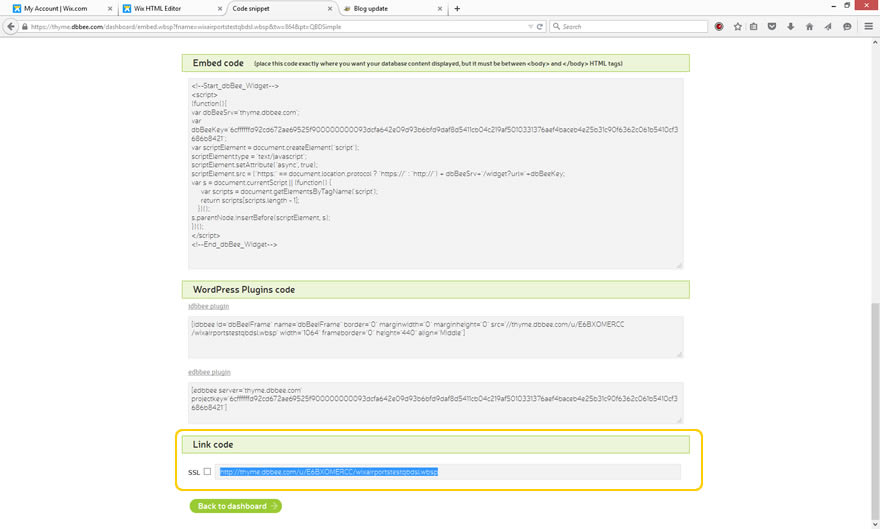 Click get code on previously created project or start a new project and pick the iframe code at the end of a process