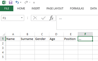 Properly formatted Excel table