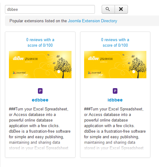 Select the extension to install